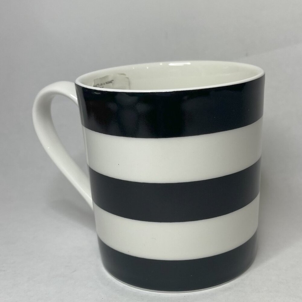 Kate Spade Black and White Striped Mug with Green Initial - Picture 3 of 7